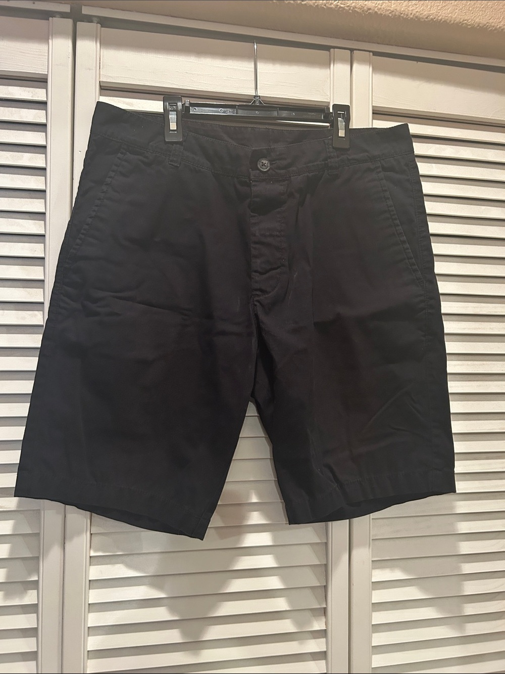 H&M Black Men's Flat-Front Shorts